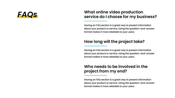 website faq's